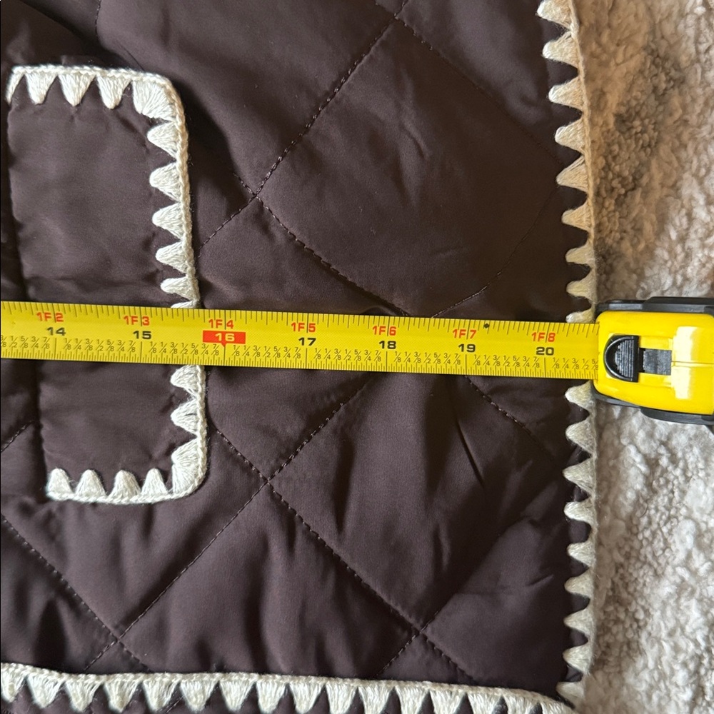 Wayf Chocolate Quilted Jacket with Ivory Accents - Picture 6 of 10